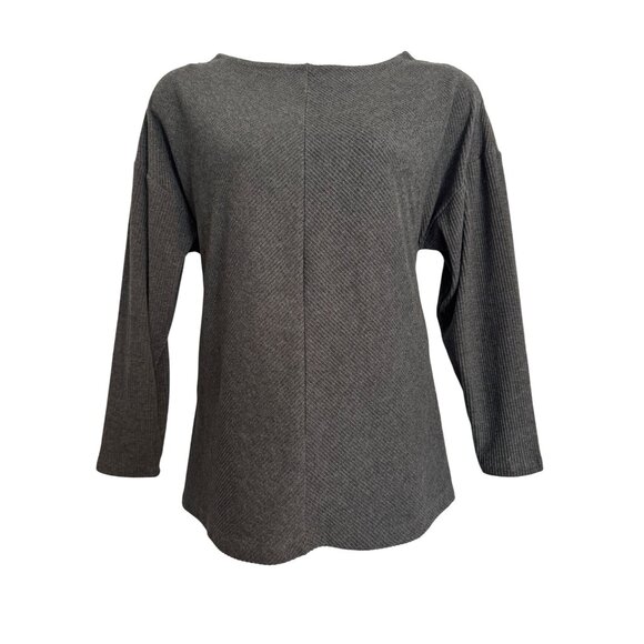 Ava Viv Textured Gray Heather SIze 1X Top Long Sleeve EUC - Picture 1 of 8